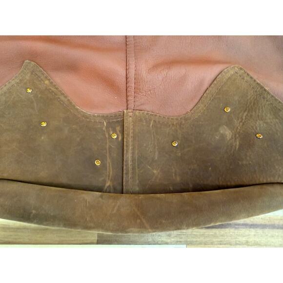 Large‎ Leather Suede Studded Bag Purse Tote - Picture 2 of 6